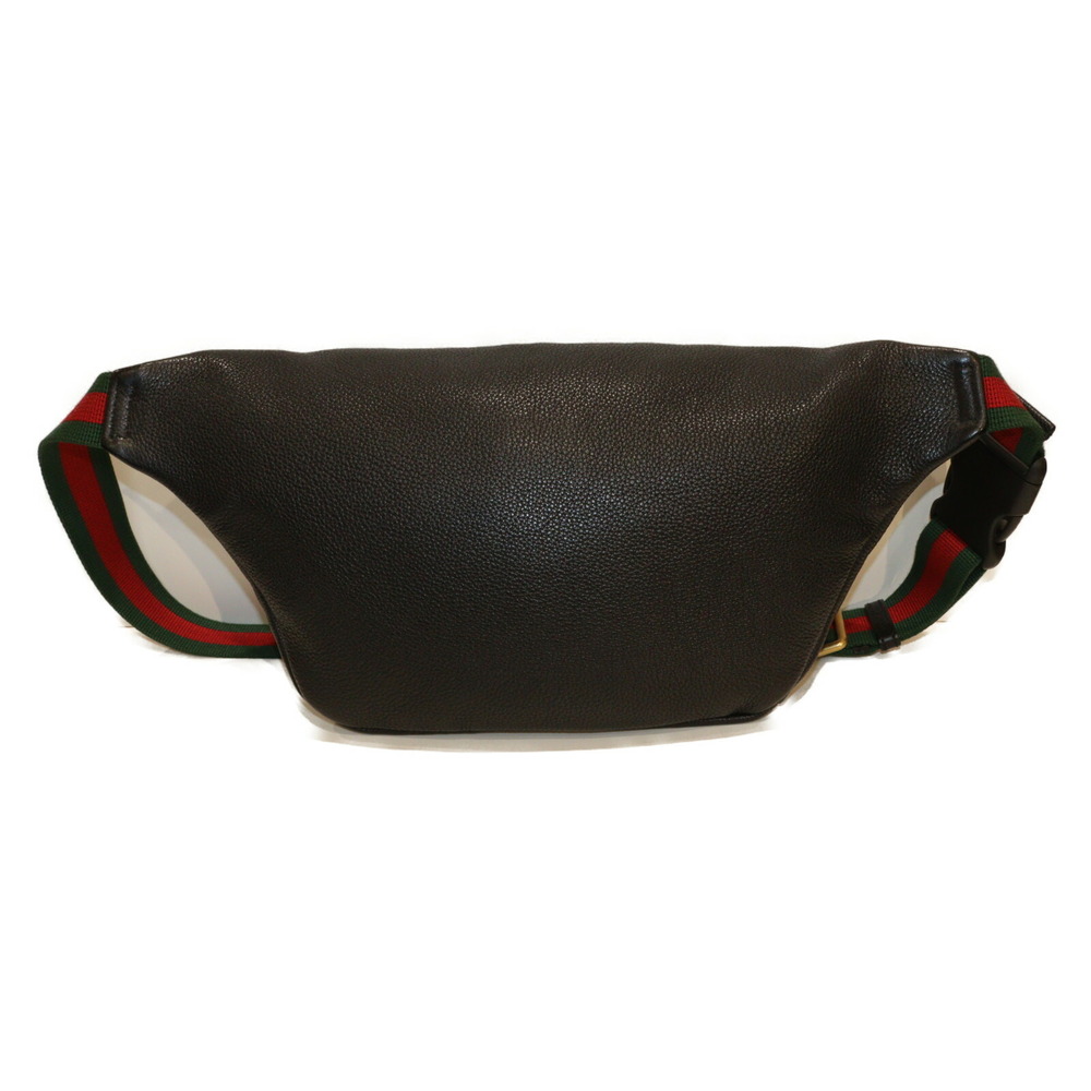 Gucci Bag Logo Body Green Black Classic Leather Red